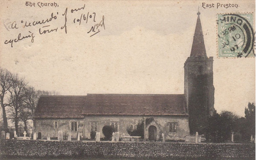 Antigua Postal 1907 Inglaterra Iglesia East Preston Church