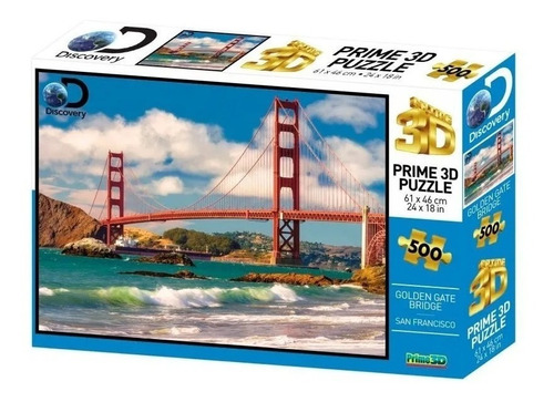 Puzzle Prime 3d 500 Pzs San Francisco Golden Gate P10169