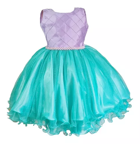 Vestido Infantil Princesa Sofia Pequena Sereia Ariel Luxo 1 A 3 Anos no  Shoptime