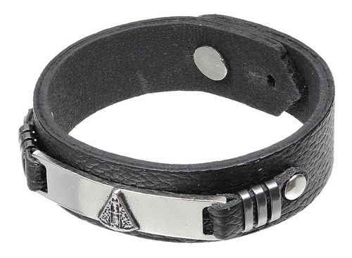 Pulseira De Couro Preta Nossa Senhora Aparecida Paul Western