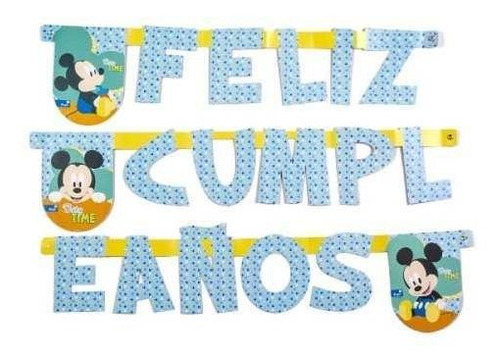 Guirnalda Feliz Cumpleaños Mickey Baby Cotillón Activarte