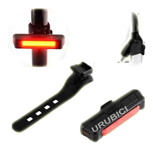 Luz Led Usb Para Bicicleta Recargable Roja-azul6 Posiciones.