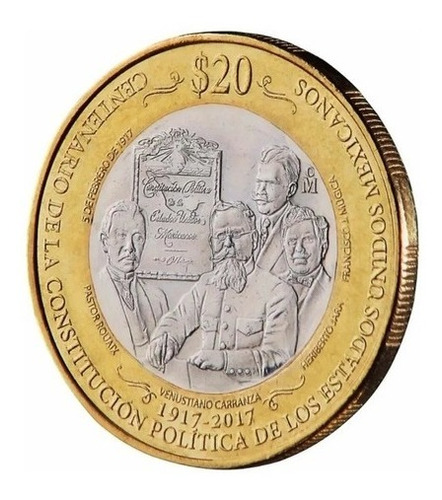 Moneda $20 Centenario De La Constitución De México Familia C