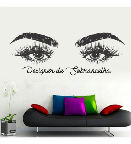 Adesivo Decorativo Papel Parede Design Sobrancelha Cilio New