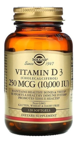 Solgar | Vitamin D3 Cholecalciferol | 125mcg 5000mg | 100sfg