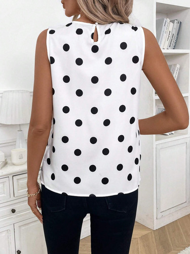 Shein Blusa Camisa Lunares Mujer Importado Elegante Fiesta