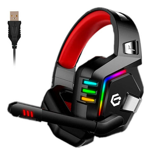 Audifonos Gamer G818 Usb 7.1 Vibracion Para Pc Ps4 Color Rojo