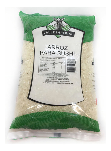 Arroz Para Sushi X1kg - Marca Valle Imperial