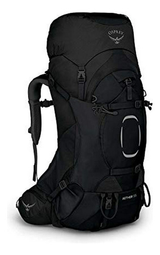 Osprey Aether 55 Men's Backpacking Backpack, Black , Small-m