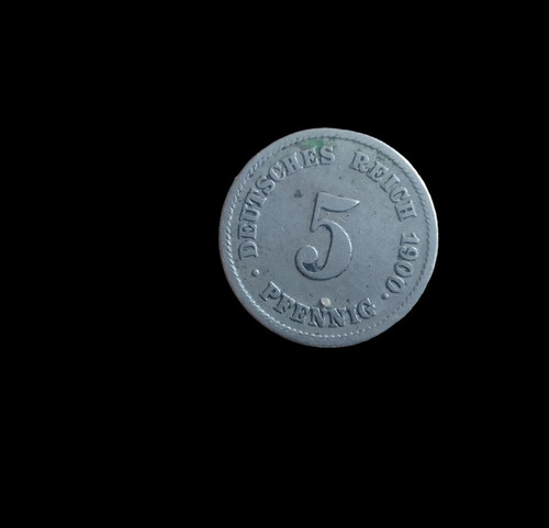 Moneda Alemania Imperio 5 Pfennig 1900 J Cuproniquel 