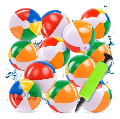 12 Piezas Pelota De Playa Inflable De Colores Mayoreo 30 Cm