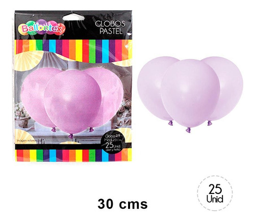 Pack 25 Globo Liso Pastel Cumpleaños Macaron Surtido 30cm R9 Color Morado