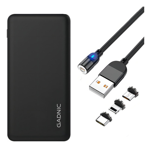 Kit Power Bank 15000 Mah + Cable Magnetico Usb Carga Rapida