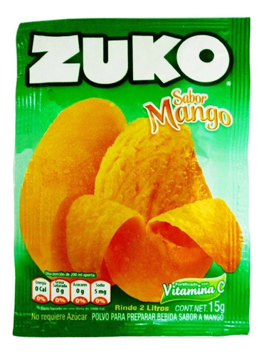 JUGO EN POLVO ZUKO SABOR MANGO 15 GR