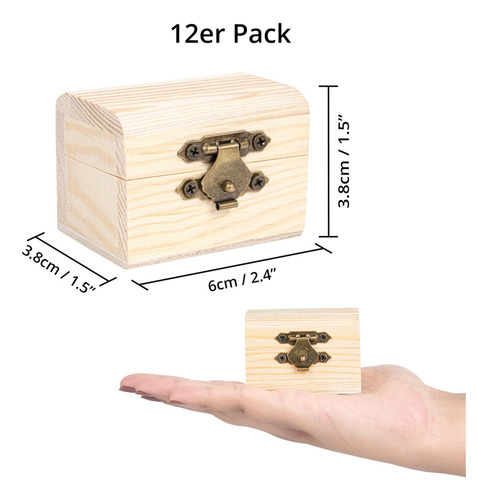 Nuevo Caja De Madera Shore Pequeña Con Tapa Abatible (pack