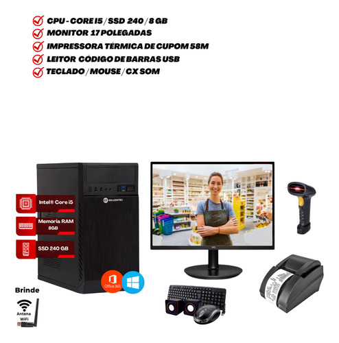 Computador Completo P/ Comércios C/ Sistema S/ Mensalidade