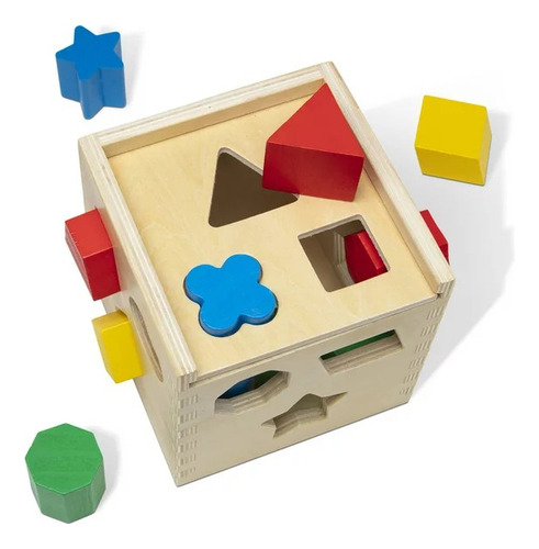 Melissa & Doug Shape Sorting Cube Juguete Clásico De Madera
