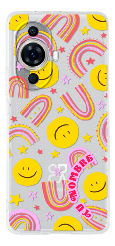 Funda Para Huawei Para Mujer Caritas Felices Con Nombre