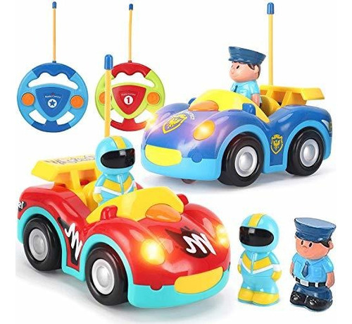 Liberty Imports 2 Unidades Rc Cartoon Police Car Y Race 