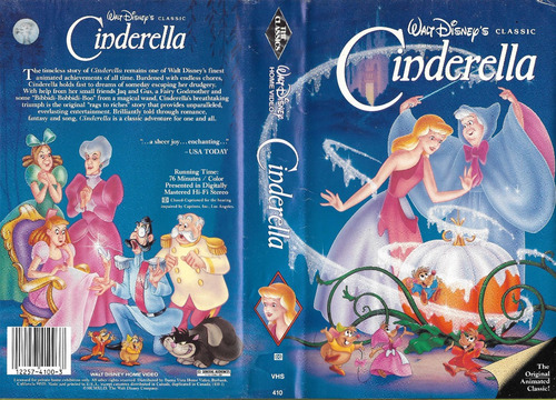 Cinderella Vhs Original En Ingles Walt Disney