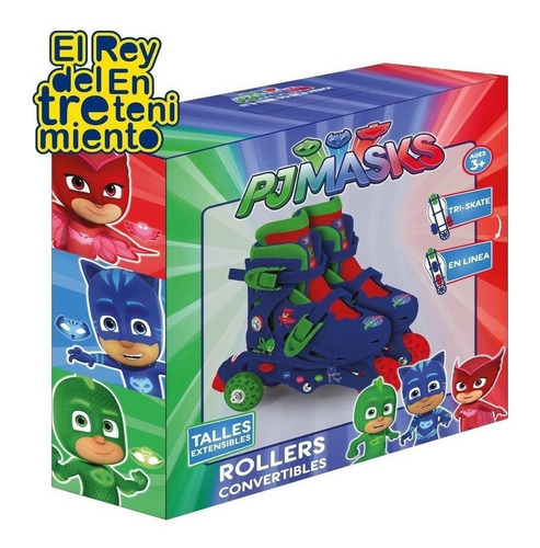 Imagen 6 de 6 de Patines Rollers Extensibles Tri Skates Pj Masks - El Rey