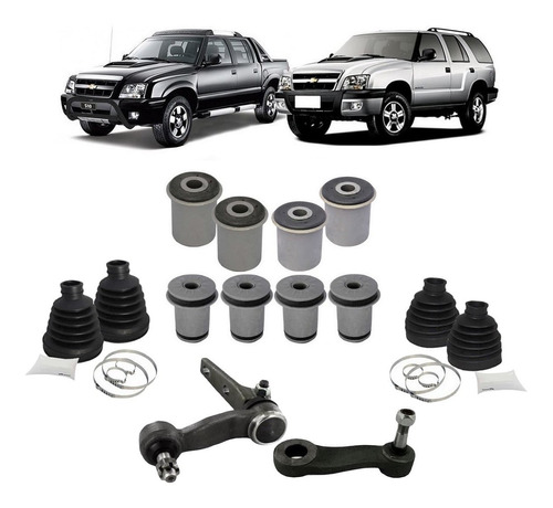 Kit Braço Pitman S10 Blazer 2003 2004 Bucha Coifa Suspensão