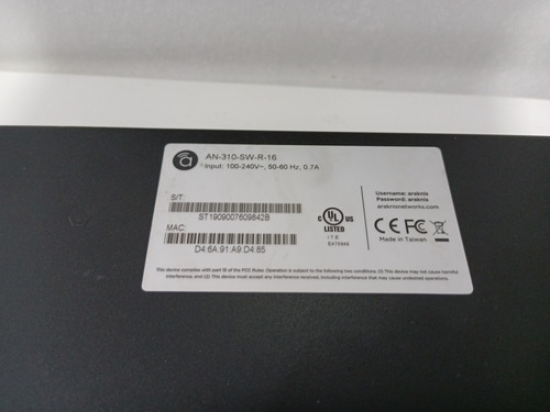 Router Araknis Networks 16-port Managed Gigabit Switch Red (Usado)