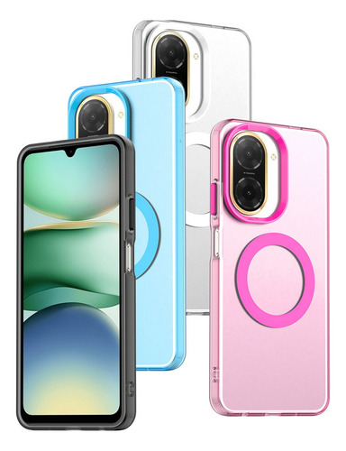 Funda De Teléfono Transparente Con Adsorción Magnética De Colores Caramelo Para Xiaomi Redmi A5 A4 A3 A3x