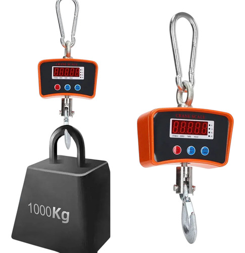 Balanza Báscula 1000kg Colgantes Comercial 220v Recargable Naranja