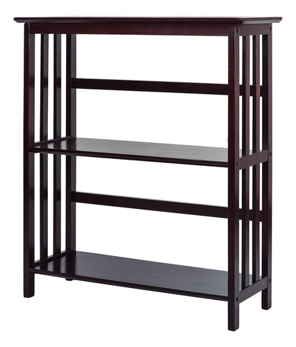 Casual Home Mission Style 3-shelf Bookcase-espresso