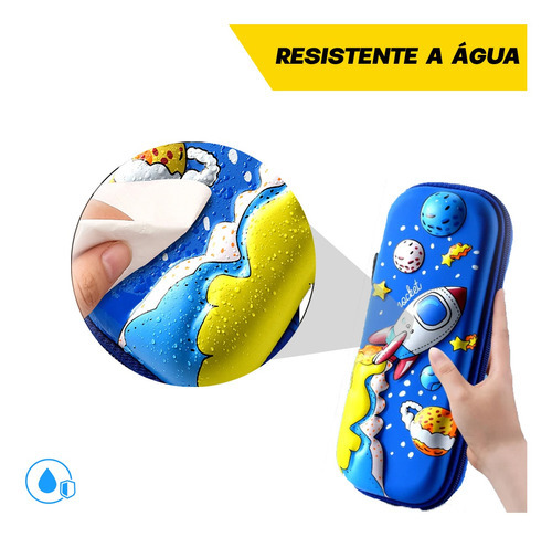Estuche para lápices Lapis 3D para dibujar dibujos animados de gatos, unicornios, unicornios, color azul