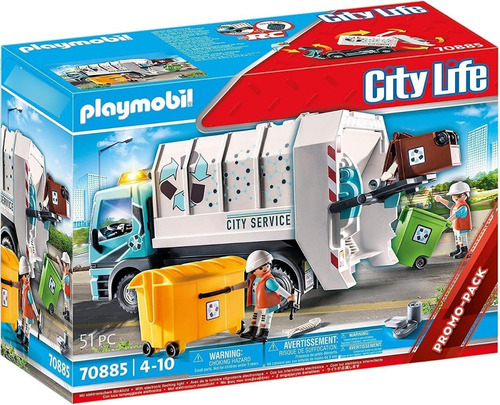 Playmobil City Life 70885 Camión De Basura Con Luces