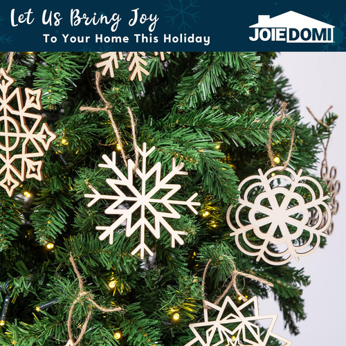Joiedomi 36 Pcs Snowflake Madera Adornos Navideños Adornos C