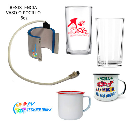 Resistencia Sublimación Vaso O Pocillo 6oz Sublimar Color Cromo