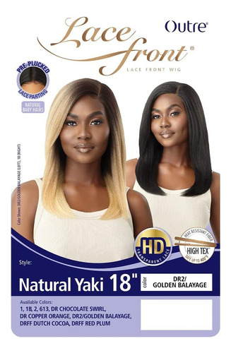 Peluca Frontal De Encaje Outre Yaki Natural 18 Dr Chocolate