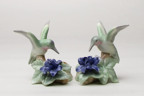 Portavela Porcelana Fina Para Colibri Flor Violeta No 3-1 2 