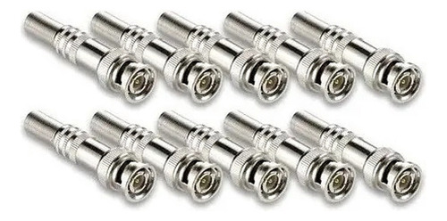 Kit 50 Conector Bnc Macho Com Mola De Parafuso