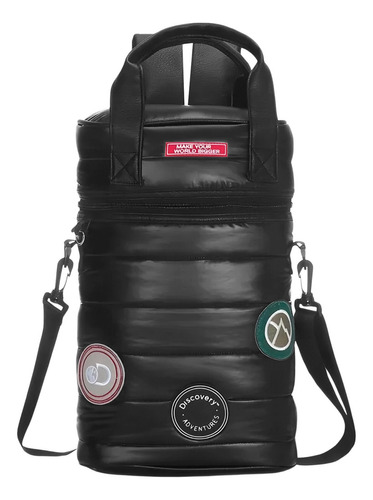 Bolso Matero Mochila Morral Ajustable Porta Termo Mate Color Negro 16070