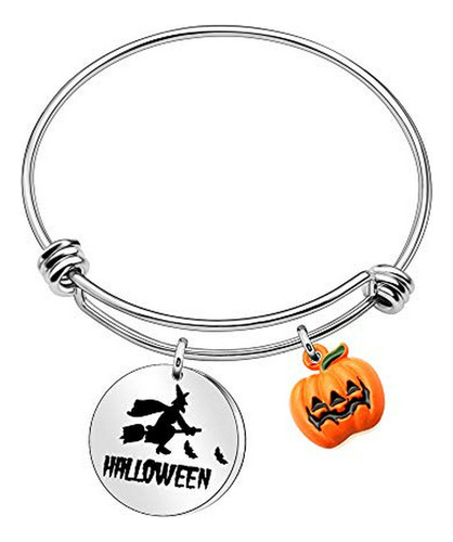 Brazalete - Halloween Stainless Steel Bracelet Witch Bangle 