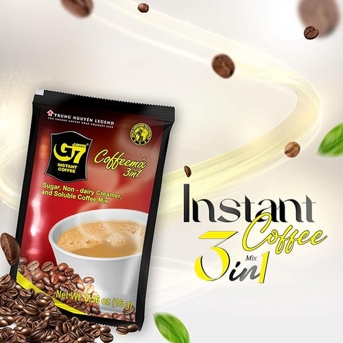 Café 3en1 Con Crema 50 Sobres G7 Coffee - Trung Nguyen
