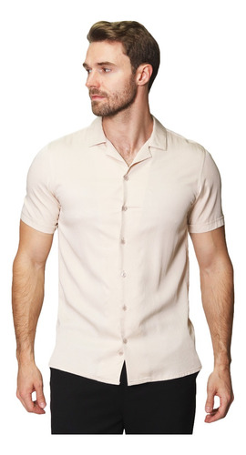 Camisas Hombre Manga Corta Lisa Moda Casual Relaxed Fit