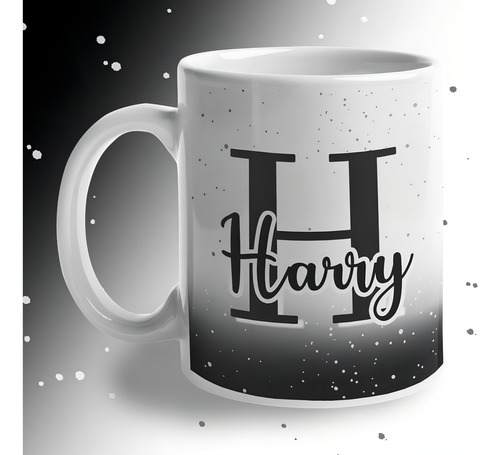 Caneca Personalizada Inicial Do Nome Ele E Ela Cor Letra H