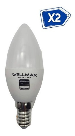 Bombillo Led Tipo Vela C37 6w E14 3000k 100/240v Wellmax