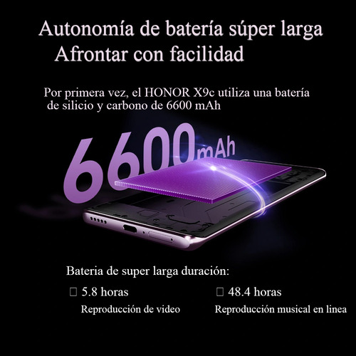 Honor X9c 5g Dual Sim 12gb Ram 256gb,6600mah Batería Duradera,impermeable Y Resistente A Las Caídas,120hz Refresh Rate,108mp Oiscámara,titanium Purple