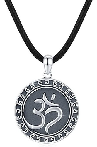 Medwise Aum Om Ohm - Collar Con Colgante Para Mujer, Plata