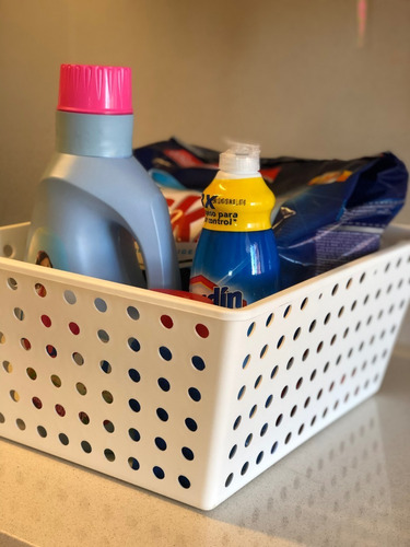 Canasto Caja Organizador Plastico Acanalado Mediano Coza
