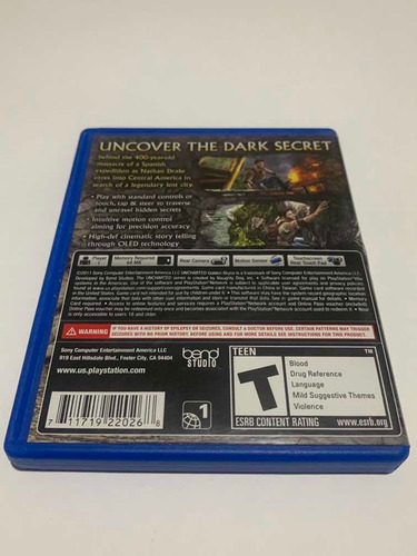 Uncharted Golden Abyss Ps Vita Jogo Original Playstation