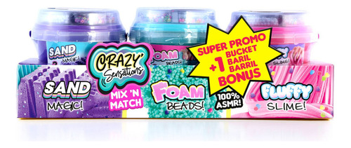 Kit Slime Wabro Crazy Sensations Match X3 Match Potes Deco