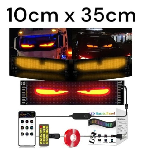 Pantalla Cinta Led Flexible Ojitos 10x35cm App + Control