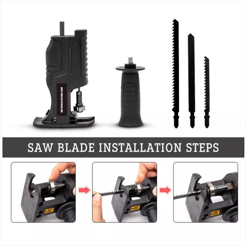 Imagen 5 de 6 de Convertidor Adaptador Para Taladro A Caladora + Sierras